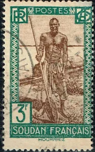 French Africa Ethnography Colonial People Tribalman stamp 1940 - Picture 1 of 1
