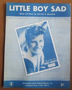 Vintage Sheet Music: Little Boy Sad Johnny Burnette Muzyka południowa 1960