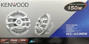 Kenwood KFC-1653MRW Marine 6.5" 2-Way 4-Ohm 150w Speakers Pair 50w RMS 6-1/2 In. - Picture 1 of 9