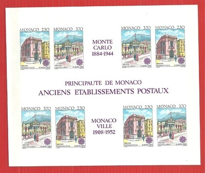MONACO BLOC FEUILLET N°49 a  NEUF**  ANCIENS ETABLISSEMENTS POSTAUX cote 270  € - Photo 1/2