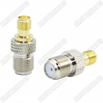 1x SMA Female to F Female Jack Straight RF Adapter Coaxial Connector SMA-F-KK - Image 1 of 4