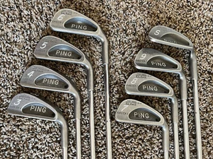 Golf Clubs Ping Karsten 1 - Iron Set 3-9 & SW Black Dot Chamois Grips RH NICE - Picture 1 of 7