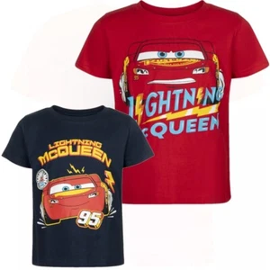 Boys Kids Disney Cars Lightning McQueen Short Sleeve T Shirt Top age 3 - 8 years - Picture 1 of 3
