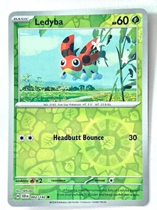 Ledyba 002/142 Reverse Holo Common Stellar Crown Pokemon - Pack Fresh Near Mint - Picture 1 of 6