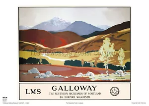 GALLOWAY SCOTLAND KIRKCUDBRIGHT VINTAGE RETRO TRAVEL RAILWAY POSTER ART - Picture 1 of 1