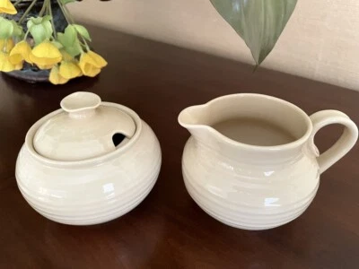 Sophie Conran Portmeirion Creamer & Sugar Bowl Set Biscuit Beige Tan - Image 1 of 4