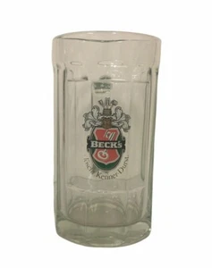 Vintage Rare Beck's - Coat Of Arms - German Beer Glass Mug 0.5 L - Heavy 6" Tall - Picture 1 of 8
