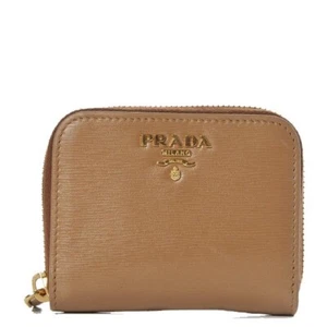 Prada Vitello Move Cipria Beige Leather Zip Around Wallet NEW - Picture 1 of 6