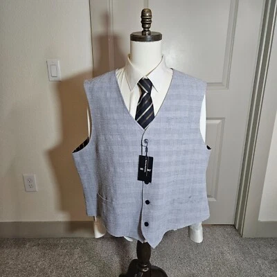 $99 Новый с Ярлыками Murano костюм жилет 3XB 3 X белый синий клетку машинная стирка хлопковая смесь - Изображение 1 из 4