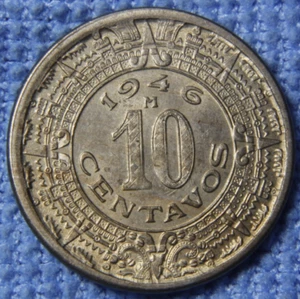 1946 Mexico 10 Centavos UNC 2 - Picture 1 of 2