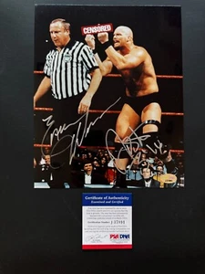 Stone Cold & Earl Hebner Rare! autographed signed WWE 8x10 photo PSA/DNA BAS coa - Picture 1 of 1