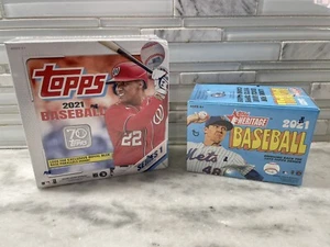 2021 Topps MLB Baseball Series 1 MEGA Box Walmart with HERITAGE Blaster Box - Picture 1 of 2