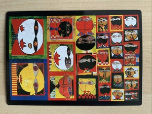 Hundertwasser• We Live In Paradise - Black Gilded Art Card