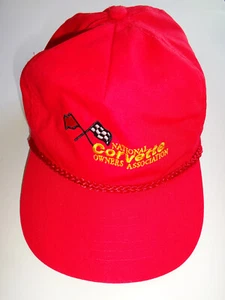 National Corvette Owners Association Red Cap Hat KC Caps One Size Mens Womens - Afbeelding 1 van 11