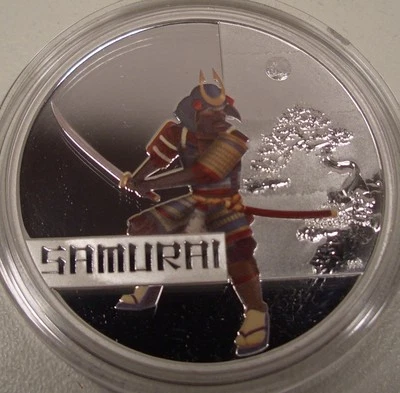 2010 AUSTRALIA GREAT WARRIORS "SAMURAI" $1 SILVER PROOF COIN BOX/COA - Image 1 of 4