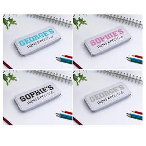 Personalised Pencil Pen Tin Case - School College,  Any Name - Stationery - Picture 1 of 5