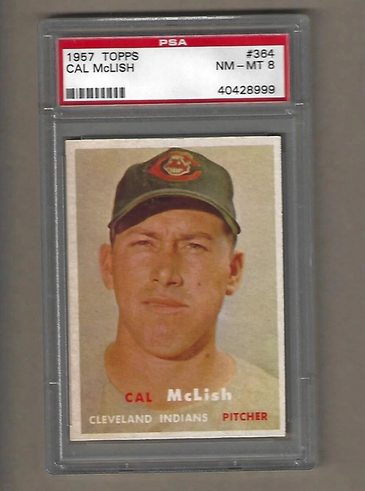 1957  TOPPS  CAL  McLISH  #  364    PSA  8 - Image 1 of 2