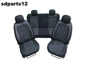 Citroen Opel Coprisedili Neri con Ecopelle Rombi Bianchi Ortopedici Set - Foto 1 di 3