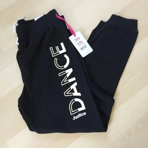 New NWT Justice Black Fleece Jogger Sweatpants Sweat Pants Dance Girl 16 18 Plus - Picture 1 of 10