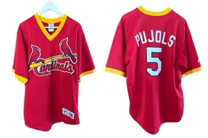 VTG St Louis Cardinals Albert PUJOLS MLB Baseball Magestic Jersey Shirt size L - Picture 1 of 9
