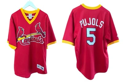 VTG St Louis Cardinals Albert PUJOLS MLB Baseball Magestic Jersey Shirt size L - Image 1 of 4