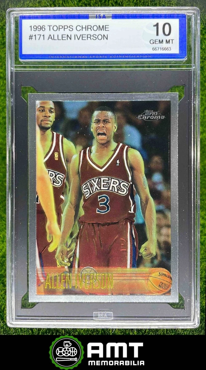 その他 Allen Iverson rc auto topps Allen Iverson Basketball Grade 10 Rookie Sports Trading Cards