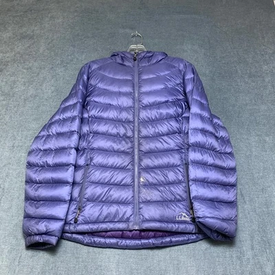 Chaqueta con Capucha L.L.Bean Ultralight 850 Plumón Mujer Mediana Púrpura Nylon Exterior Foto 1 de 4
