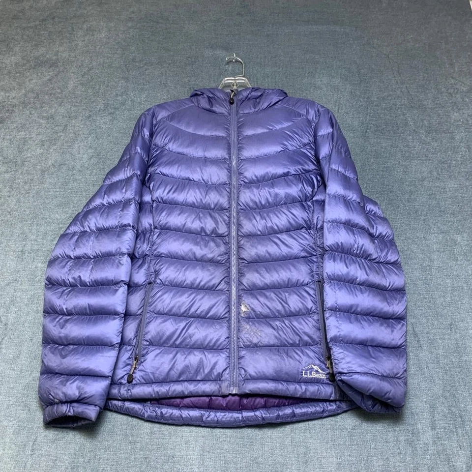 L.L.Bean Ultralight 850 Down Hooded Jacket Womens Medium Purple Nylon Outdoor - Image 1 of 4