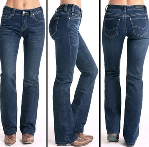 Rock N Roll Denim Damen Mid-Rise DARK WASH JEANS Größe 32x32 UVP 69,99 - Bild 1 von 9