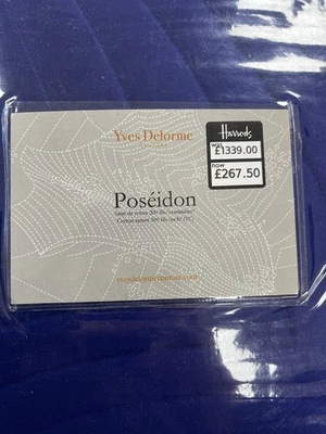 Yves Delorme Couture Poseidon Nuit Blue Quilted Bedspread 300x260cm £1339 BNWT - Image 1 of 4
