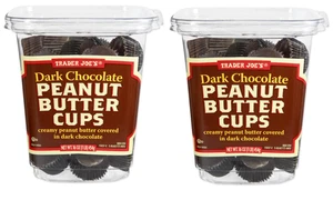 Neu (2 Packungen) Trader Joe's Dunkle Schokolade Erdnussbutter Tassen 16oz - Bild 1 von 1