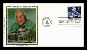 DR JIM STAMPS US COVER PRESIDENT FRANKLIN D ROOSEVELT FDC COLORANO SILK CACHET - Picture 1 of 2