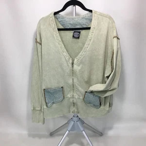 Chaqueta para mujer Produce Company XL lavado ácido recortada cuadrada cremallera frontal envejecida - Imagen 1 de 13