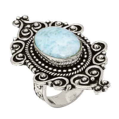 Larimar Gemstone Handmade Silver Jewelry  "6" - Image 1 of 4