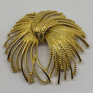 Vtg Spray Rope Ribbons Gold Tone Jewelry Pin Brooch Monet Mirador - Picture 1 of 8