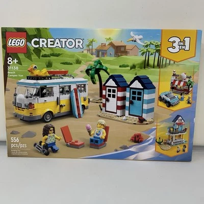 Lego Creator 3 en 1 31138 Beach Camper Van 556 piezas BNSIB Se envía hoy rápido como nuevo Foto 1 de 3