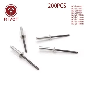 Rivetto cieco 3.2 testa controaffondata alluminio estremità chiusa sigillato cieco tenuta 200p - Foto 1 di 6