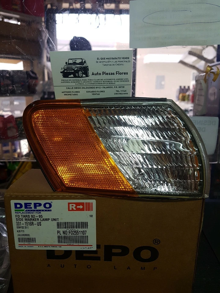 Ford Taurus 1992 до 95 передний боковой маркер лампа для правой руки прозрачный/желтый L/GL/LX/SE  - Изображение 1 из 2