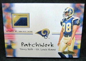 Torry Holt 2001 Fleer Showcase Patchworks 3-Color Patch!Rams WR GOAT HOF STAR - Picture 1 of 2