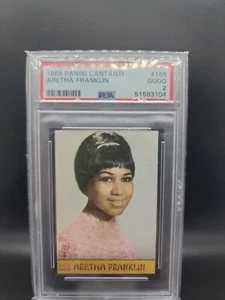 1968 Panini Cantanti Bisvalida Aretha Franklin Rookie Card #155 PSA RC RARE HTF - Picture 1 of 2