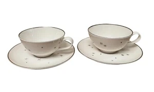 Syracuse China Evening Star Teacup & Saucer Atomic MCM Set of 2 - Picture 1 of 10