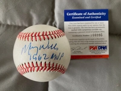 MAURY WILLS (dec. 2022)  SIGNED AUTOGRAPHED ONL BB L.A. DODGERS PSA # I66995 - Image 1 of 4