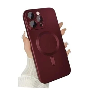 Magnetic case for iPhone 13 Pro Phone Case for Women, Matte Luxury Wine Red - Picture 1 of 7