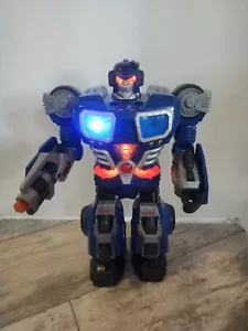 HAP-P-KID TOY Happy Kid Robot 15" Alto Illumina Suoni Parla Passeggiate Spara - Foto 1 di 6