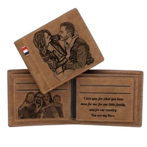 ****Personalized Photo Engraved Wallet*Gift for Him*Fathers Day*Dad, Uncle**** - Picture 1 of 6
