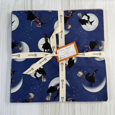 Clothworks Toil & Trouble by Heatherlee Chan - 10" X 10" Layer Cake - Halloween  - Image 1 of 4