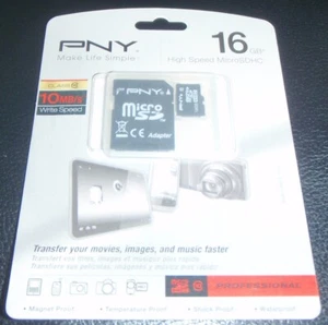PNY 16GB MICRO SD HC PERFORMANCE CARD ~NEW IN PACKAGE - Picture 1 of 2