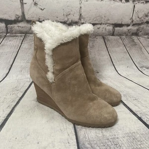 Nine West Boots Womens Size 8M Camina Wedge Ankle Bootie Tan Brown Toffee - Picture 1 of 9