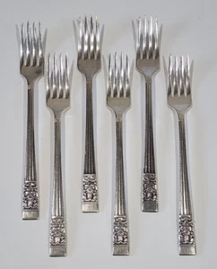 Oneida Coronation Grille Forks Community Silverplate Flatware Set of 6 - Picture 1 of 8