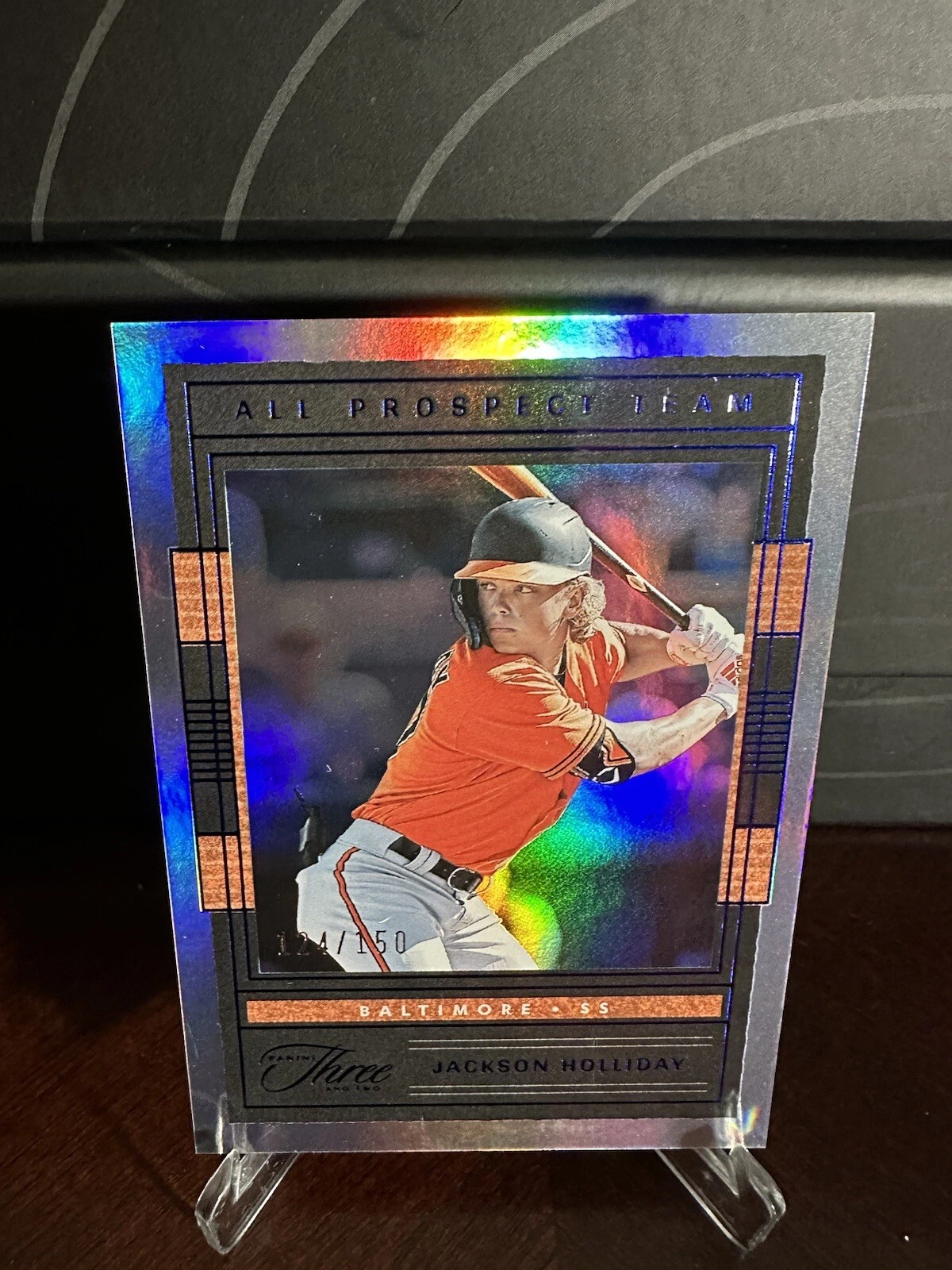 2023 Panini Three And Two JACKSON HOLLIDAY All Prospect Team Blue Foil 124/150